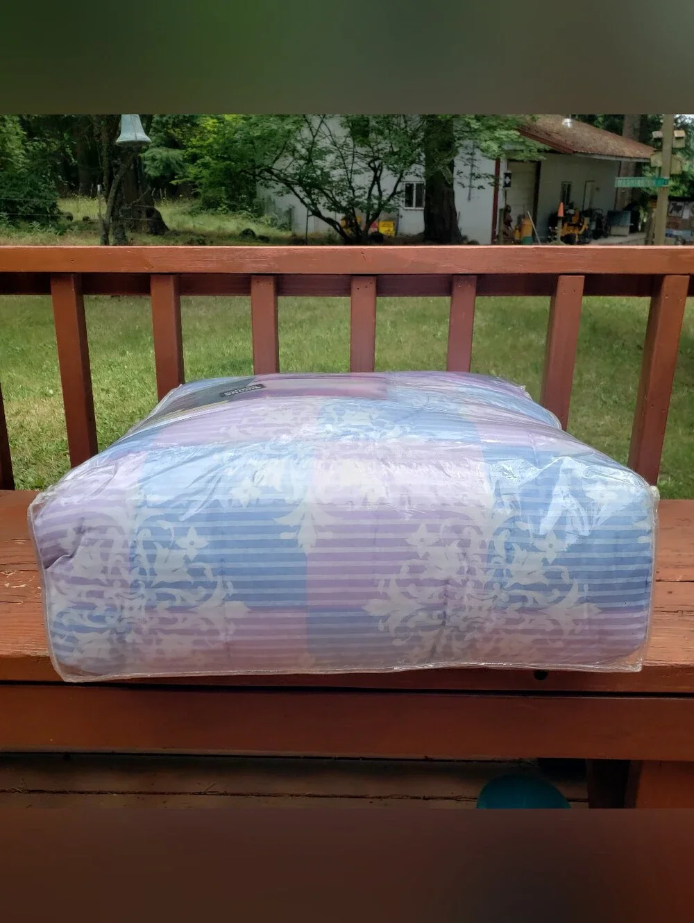 Essential Home Purple, Blue & White Floral Design FULL Comforter W/ Shams -KMART
